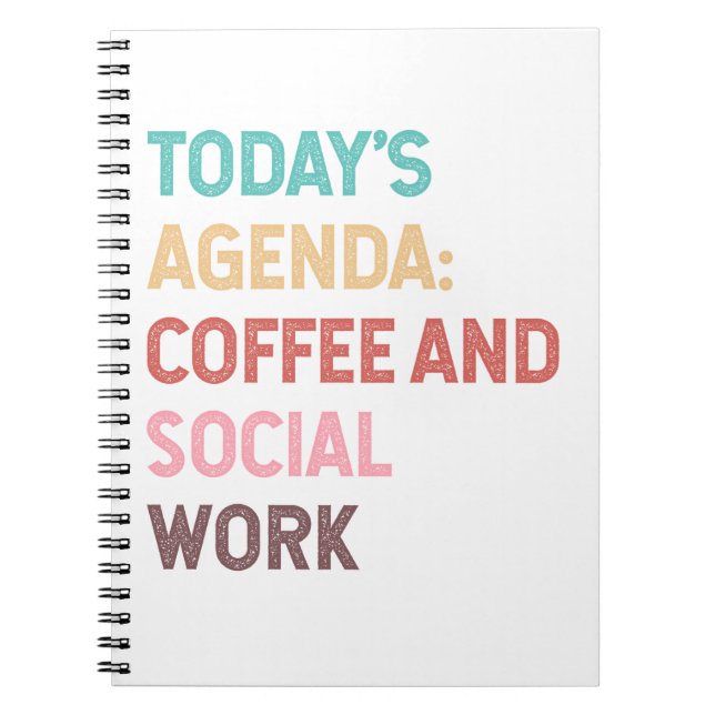 Dagarna arbete med kaffe och Social Anteckningsbok (Framsidan)