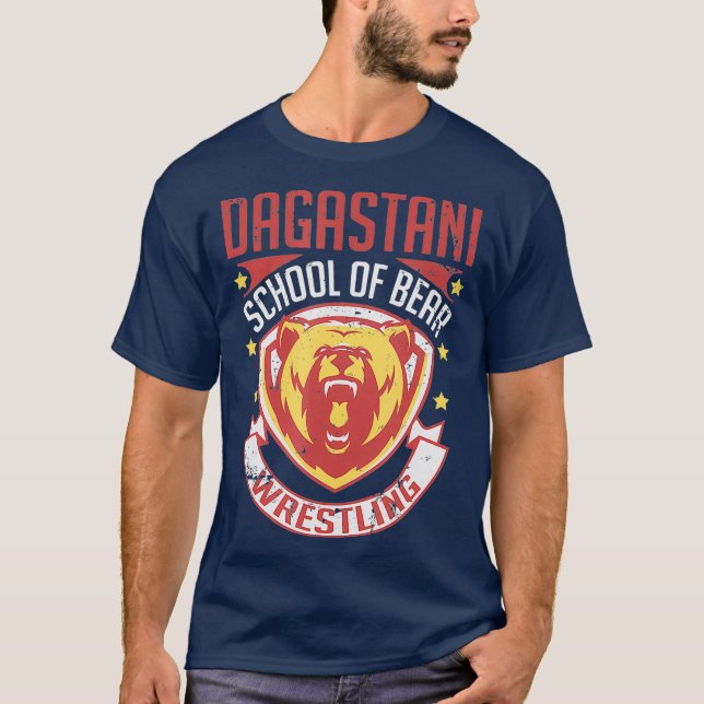 Dagastani Bear Wrestling Sambo MMA Grappling T Shirt (Framsida)