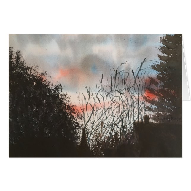 DAGAVBROTT, VATTENFÄRG HÄLSNINGSKORT (Framsidan Horizontal)