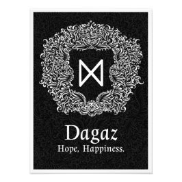Dagaz /Happiness/ Black-version Fototryck