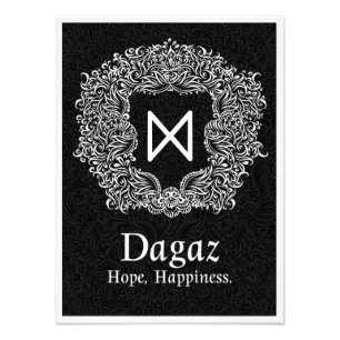 Dagaz /Happiness/ Black-version Fototryck