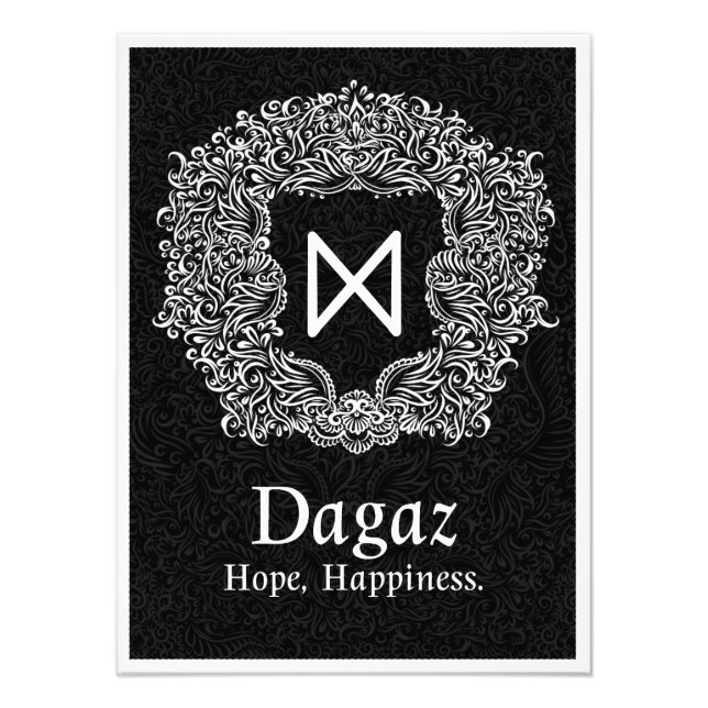 Dagaz /Happiness/ Black-version Fototryck (Framsidan)