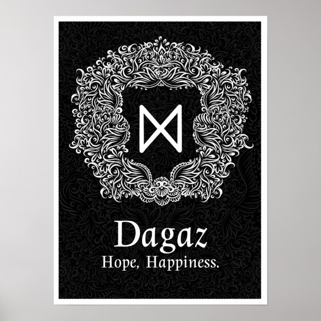 Dagaz /Happiness/ Black-version Poster (Framsidan)