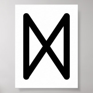 DAGAZ Nordisk runa (Dag, Uppvaknande, Genombrott) Poster