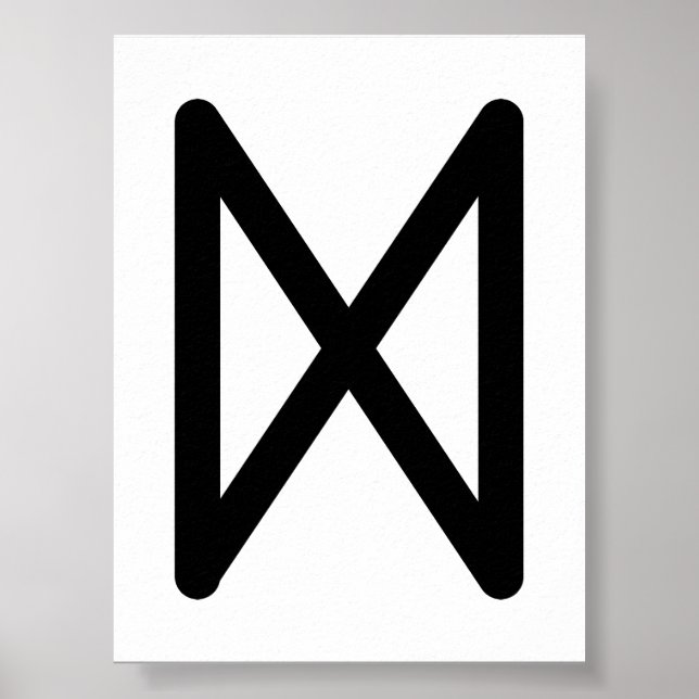 DAGAZ Nordisk runa (Dag, Uppvaknande, Genombrott)  Poster (Framsidan)