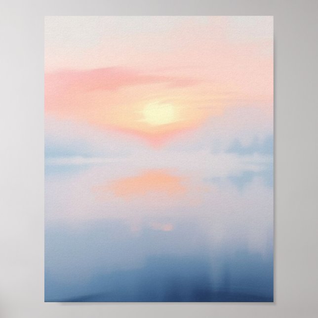 Dagbräckningens viskningar: Pastellrosa och blå se Poster (Framsidan)