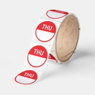 Dagdot Matrotationssäkerhet Torsdag Writable Runt Klistermärke