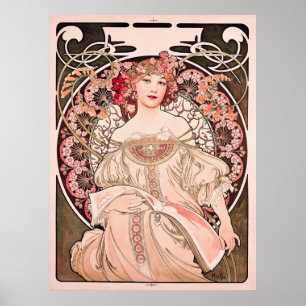 Dagdröm av Alphonse Mucha Poster