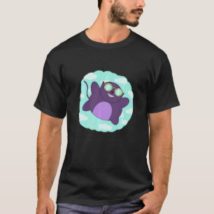Dagdröm Flygande Kitty Katt Lila Grafisk T Shirt