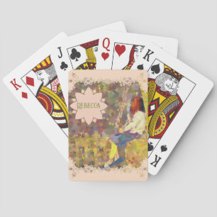 Dagdrömmerska på vägg Abstrakt Färgrik Geometri Casinokort