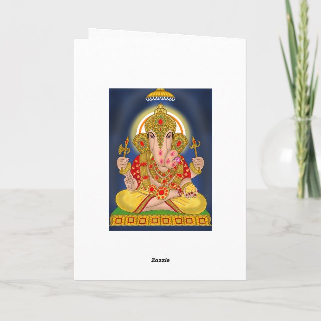 Dagduseth Ganesha Greeting Card Kort (Baksida)