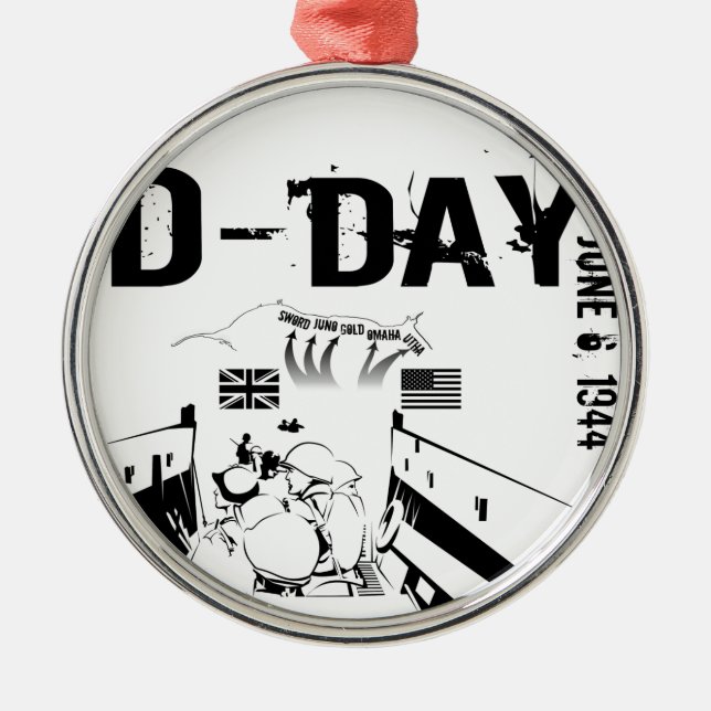 DAGEN 6 juni 1944 Julgransprydnad Metall (Framsidan)