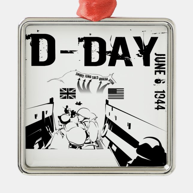 DAGEN 6 juni 1944 Julgransprydnad Metall (Framsidan)