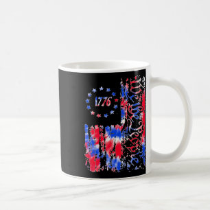 Dagen American Flagga Patriotic 1776 Vi The Tie Dy Kaffemugg