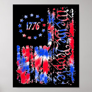 Dagen American Flagga Patriotic 1776 Vi The Tie Dy Poster