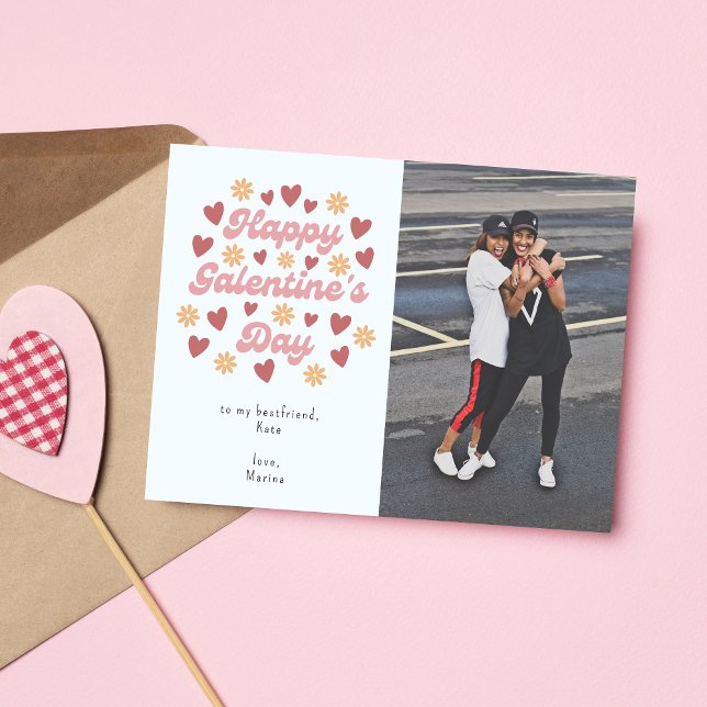 Dagen Bestkompis Photo i Modern Lycklig Galentine Vykort (Skapare uppladdad)