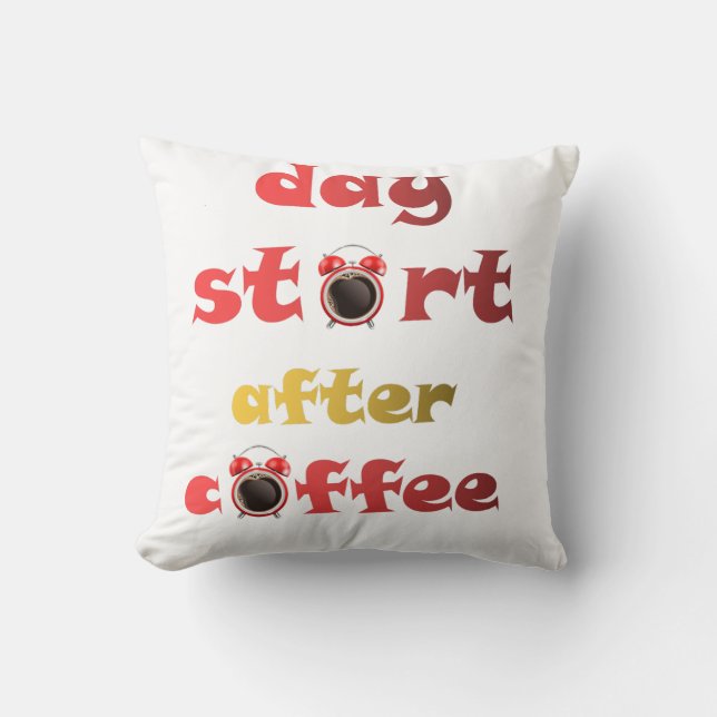 dagen börjar efter kaffe  kudde (Framsida)