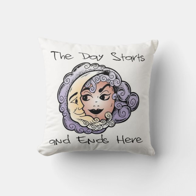 Dagen börjar och slutar här - Pillow Kudde (Framsida)