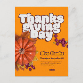 Dagen Cute Thanksgiving Day med Pumpkin Helg Vykort