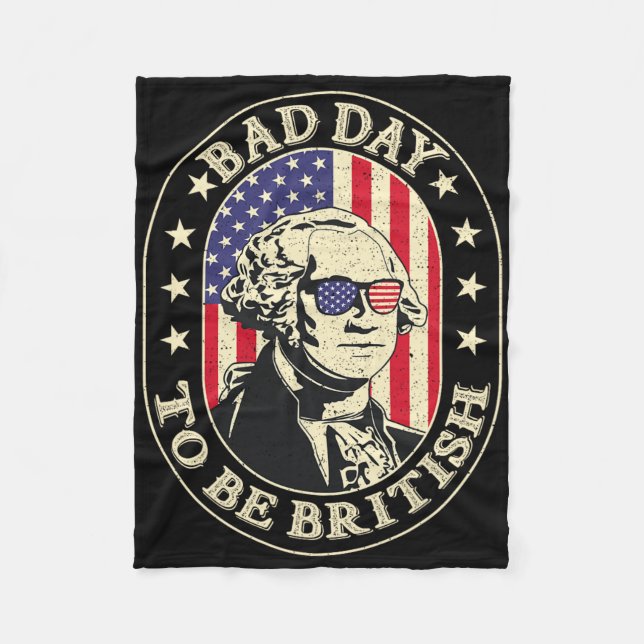 Dagen då den brittiske patrioten George Washington Fleecefilt (Framsidan)