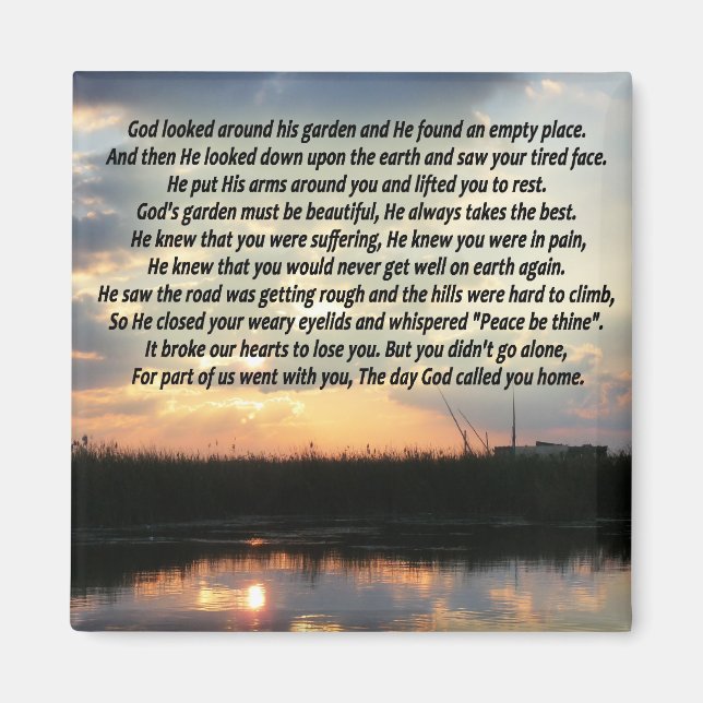 Dagen då Gud kallade dig hem Magnet (Framsidan)