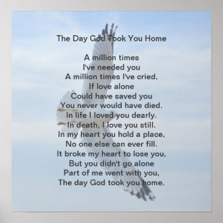 Dagen då Gud tog hem dig Poster