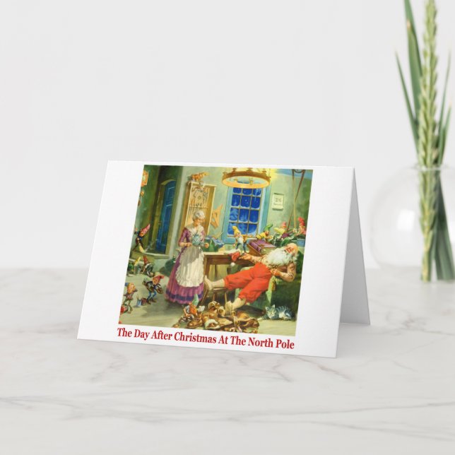 Dagen efter jul på norr Pole. Helgkort (Framsida)
