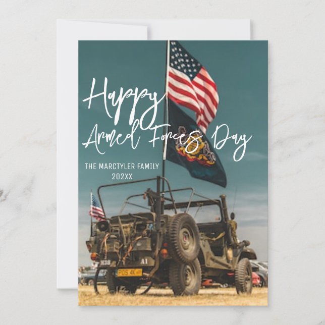 Dagen för de väpnade styrkorna i lycklig tack kort (Framsida)