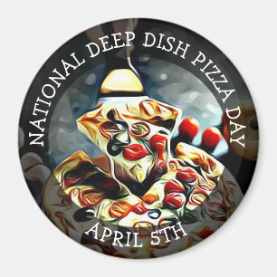 Dagen för den nationella djupa fisken i Pizza den Magnet