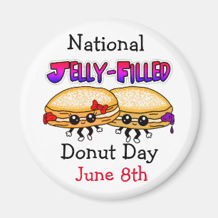 Dagen för den nationella Jelly-Filling-Donut Magnet