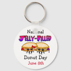 Dagen för den nationella Jelly-Filling-Donut Nyckelring
