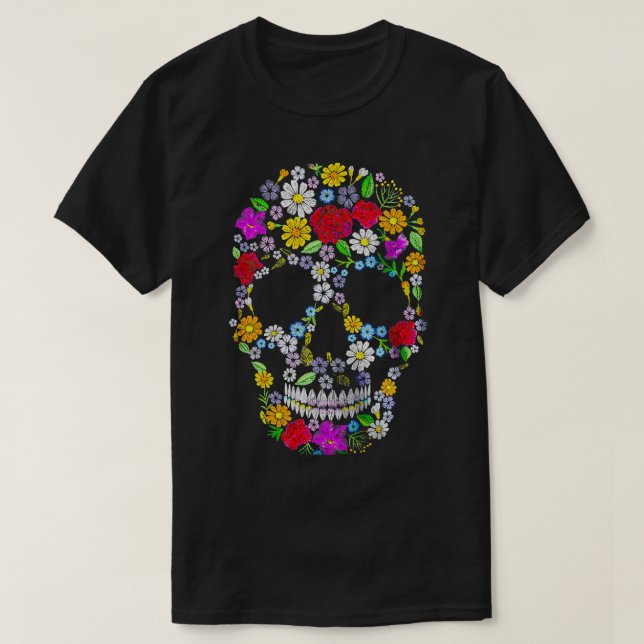 Dagen för det dödliga sockret Skullfunny Cinco de  T Shirt (Design framsida)