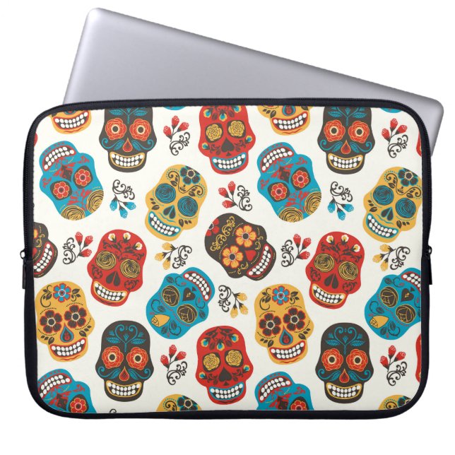Dagen för död, sömlös mönster. laptop fodral (Framsidan)