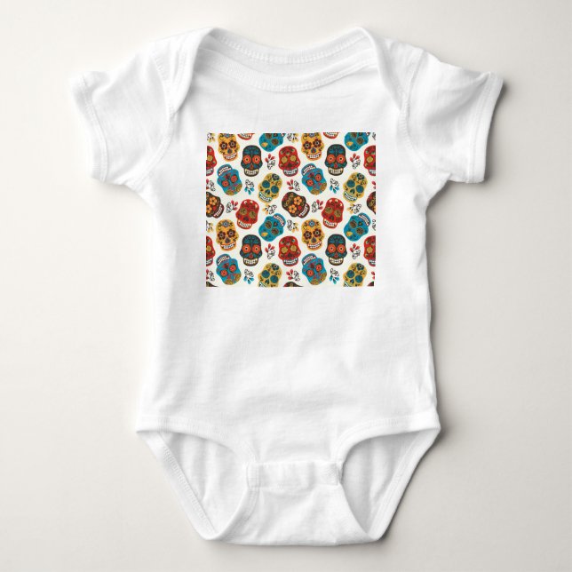 Dagen för död, sömlös mönster. t shirt (Framsida)