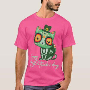 Dagen för dödligt socker Skullkatet Leprechaun Hat T Shirt