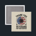 Dagen för militära veteraner i tack Solrossolrosda Magnet<br><div class="desc">Tack Veterans Solrosdag</div>
