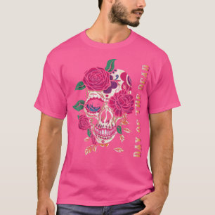 Dagen för Muertos-dagen i Färg Creepy Sugar Bone S T Shirt