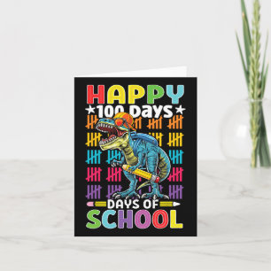 Dagen för skolan Dino Kids Lycklig 100 dagar Dinos Kort