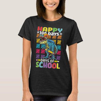 Dagen för skolan Dino Kids Lycklig 100 dagar Dinos T Shirt