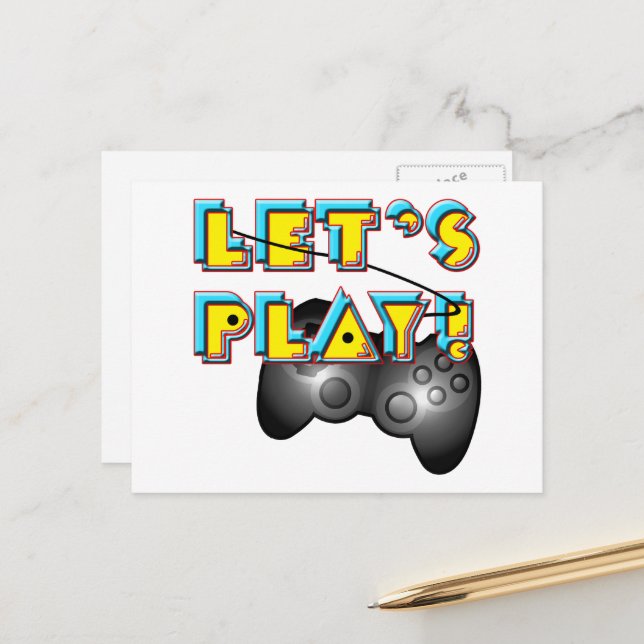 Dagen för TV-spel - Let's Play! Vykort (Fram/Back In Situ)
