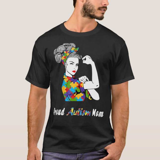 Dagen för uppmärksamheten vid Autism i Mamma - vär T Shirt (Framsida)
