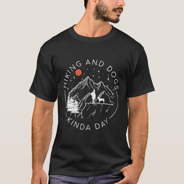 Dagen för vandring och Hundar-Kinda utanför Älskar T Shirt (Framsida)