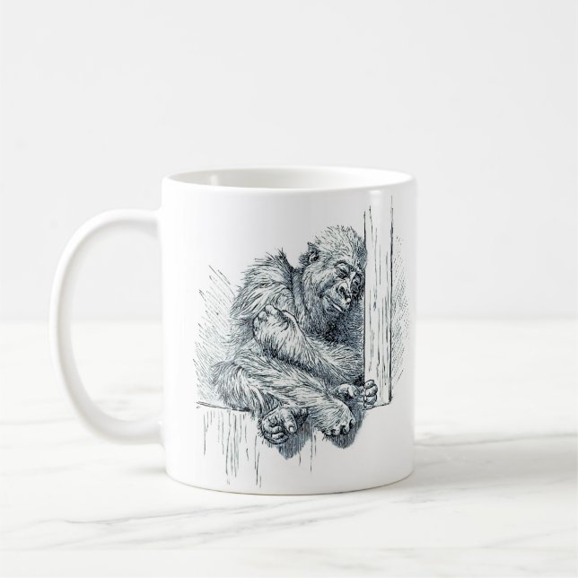 Dagen för vila - Young Ape Gorilla Kaffemugg (Vänster)