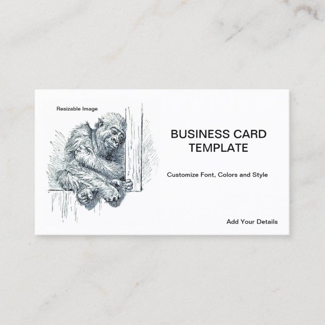 Dagen för vila - Young Ape Gorilla Visitkort (Framsida)