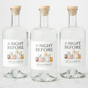Dagen före parets repetitionsmiddag spritflaskor etikett