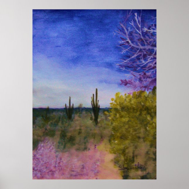 Dagen i Arizonas ökenlandskap utanför Poster (Framsidan)