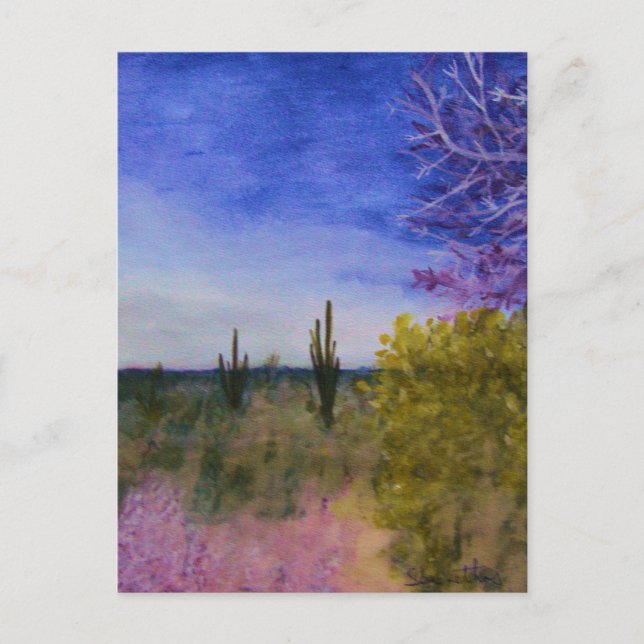 Dagen i Arizonas ökenlandskap utanför Vykort (Framsida)