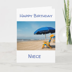 DAGEN I BEACH BIRTHDAY WISH NIECE KORT