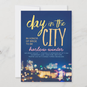 Dagen i City Bachelorette Party Inbjudningar