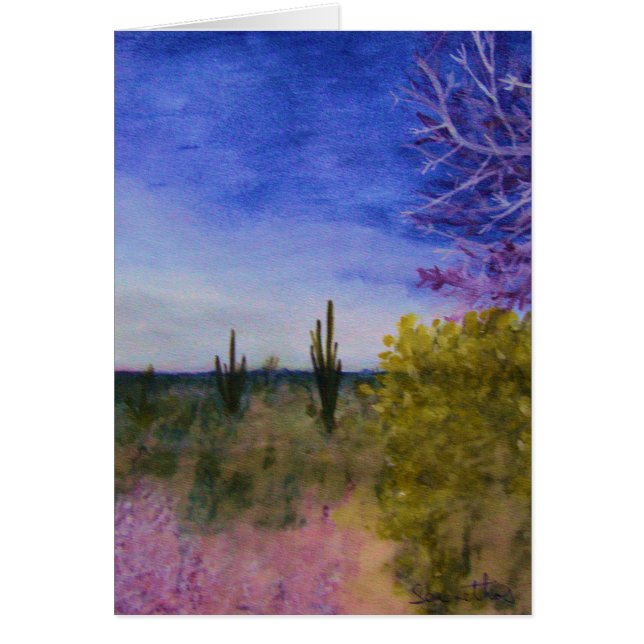 Dagen i den Arizona öknen landskap utanför Hälsningskort (Framsidan)